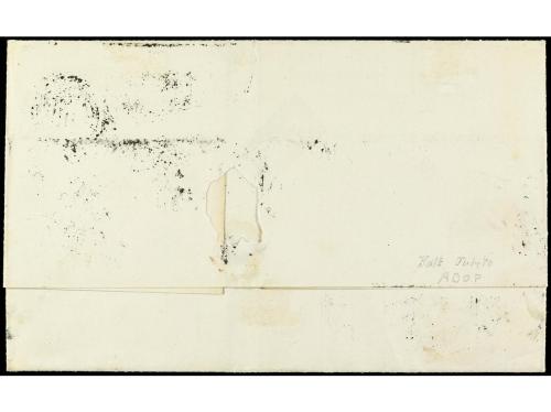 ✉ CHILE. 1856. CONCEPCIÓN a VALPARAISO. 5 cts. castaño s. az