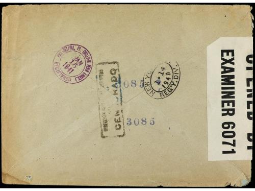 ✉ ESPAÑA. Ed. 913ccs. 1940 (21 diciembre). Certificado de ZA