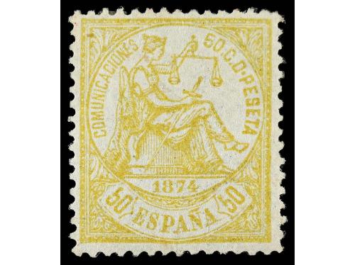 * ESPAÑA. Ed. 149F. 20 céntimos amarillo. Falso postal tipo 