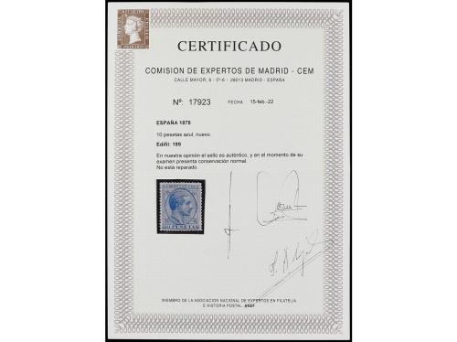 (*) ESPAÑA. Ed. 199. 10 pesetas azul. Centrado perfecto. PIE
