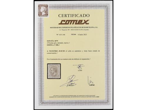 (*) ESPAÑA. Ed. 208. 4 pesetas gris. Centrado perfecto. PIEZ