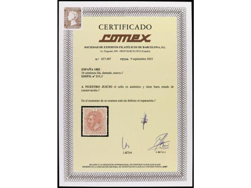 * ESPAÑA. Ed. 211. 30 céntimos lila. Color intenso y centrad