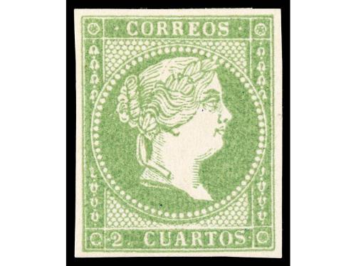 * ESPAÑA. Ed. 47. 2 cuartos verde. PIEZA DE LUJO. Se incluye