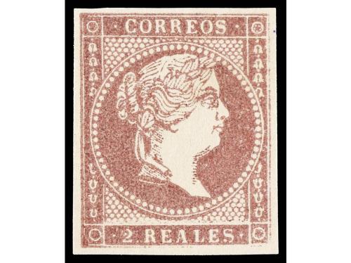 ** ESPAÑA. Ed. 49/50. 1 real azul, borde de hoja y 2 reales 