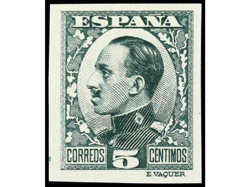 ** ESPAÑA. Ed. 491ecs. 5 cts. verde, ERROR DE COLOR SIN DENT