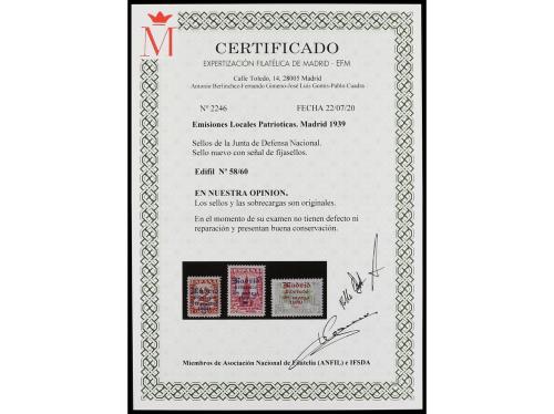 * ESPAÑA E. LOCALES PATRIOTICAS: MADRID. Ed. 58/60. SERIE CO