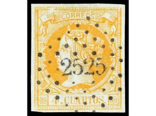 ° ESPAÑA. Ed. 52. 4 cuartos naranja, mat. francés 2525 de PO