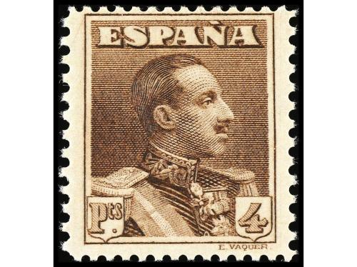 ** ESPAÑA. Ed. 322ec. 4 pesetas castaño. CAMBIO DE COLOR. Ca