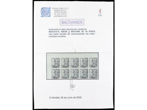 (*) ESPAÑA. Ed. 920ccs. 10 cts. negro grisáceo SIN DENTAR. C