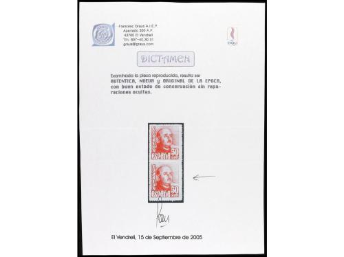 ** ESPAÑA. Ed. 1022cca. 50 cts. rosa carmín claro. COLOR CAM