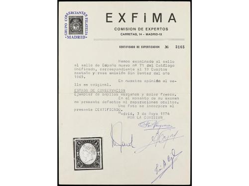 ** ESPAÑA. Ed. 71. 19 cuartos castaño y rosa. Raro en esta c