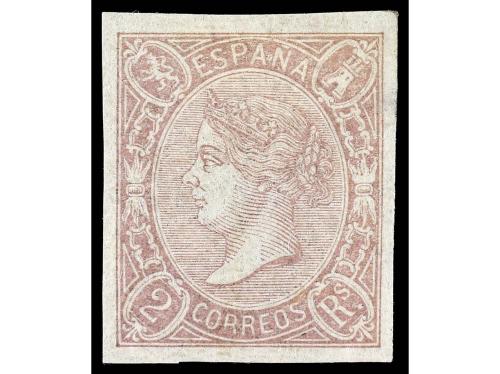 * ESPAÑA. Ed. 73. 2 reales lila. Muy buen ejemplar. Cert. EX