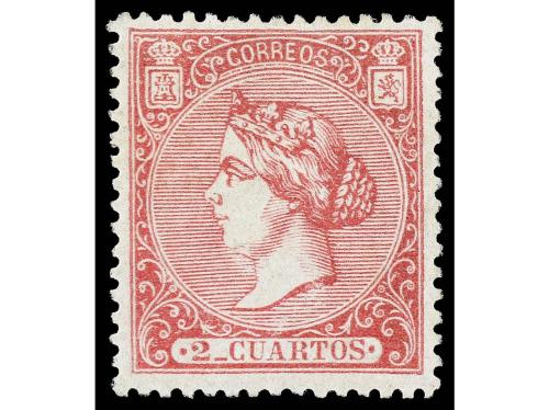 ** ESPAÑA. Ed. 80. 2 cuartos rosa. PIEZA DE LUJO. Cert. CEM.