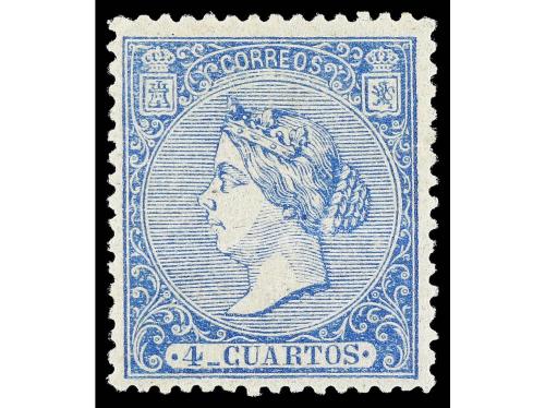 ** ESPAÑA. Ed. 81. 4 cuartos azul. Muy buen ejemplar. 