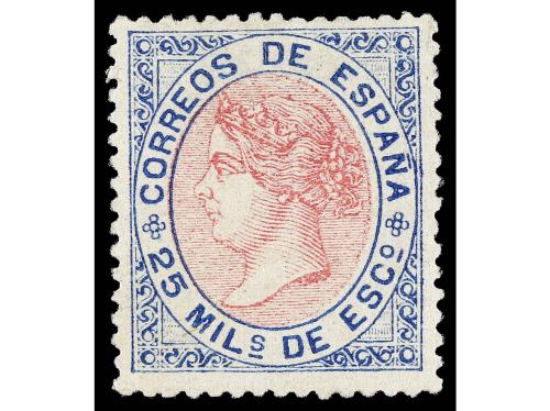 * ESPAÑA. Ed. 95. 25 mil. azul y rosa. Muy buen ejemplar. In