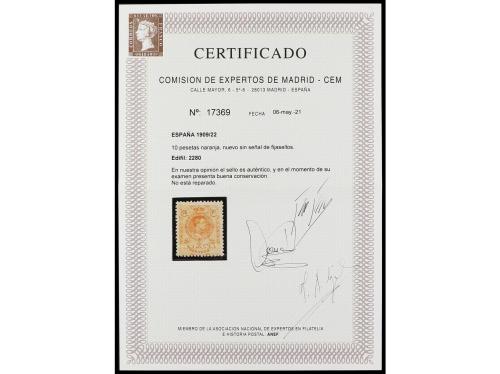 ** ESPAÑA. Ed. 280. 10 pesetas naranja, muy bien centrado. C