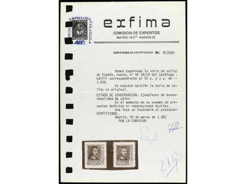 ** ESPAÑA. Ed. NE 58/59. SERIE COMPLETA. 2 valores NO EXPEND