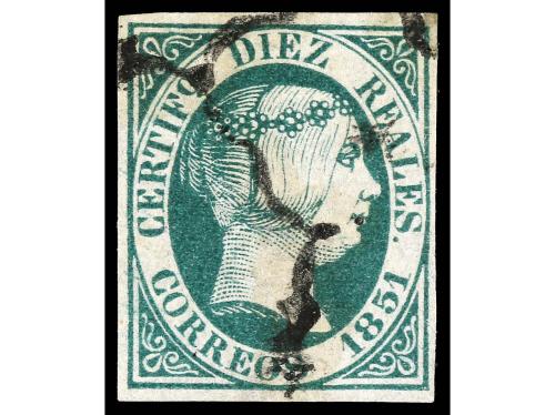 ° ESPAÑA. Ed. 11. 10 reales verde. Muy buen ejemplar. Cert. 