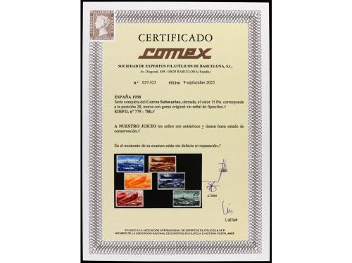 ** ESPAÑA. Ed. 775/80. SERIE COMPLETA, 6 valores. Cert. COME
