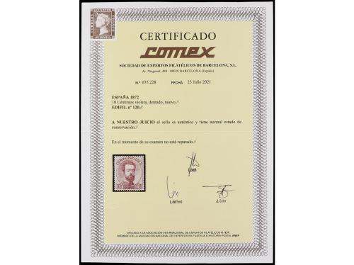 * ESPAÑA. Ed. 120. 10 céntimos violeta. Color muy intenso y 