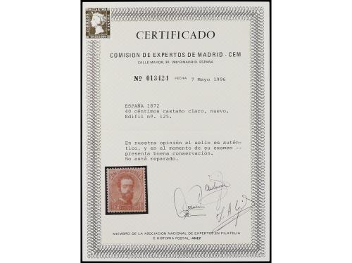 ** ESPAÑA. Ed. 125. 45 céntimos castaño. PIEZA DE LUJO. Cert