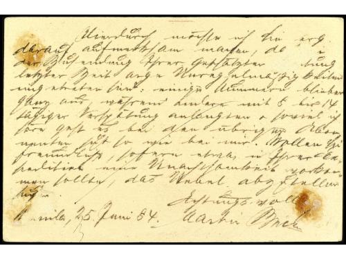 ✉ FILIPINAS. Ed. 2. 1884. ENTEROS POSTALES. MANILA a ALEMANI