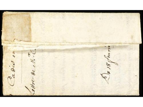 ✉ ESPAÑA: PREFILATELIA. 1714 (18 febrero). Sobrescrito de CÁ