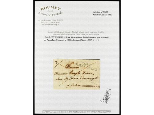 ✉ FRANCIA. 1821. Sobrescrito de PAMPLONA (España) a CAHORS (