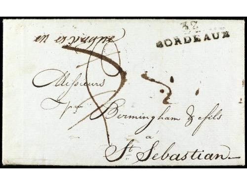 ✉ FRANCIA. 1807. Sobrescrito de ROCHEFORT a SAN SEBASTIÁN. E