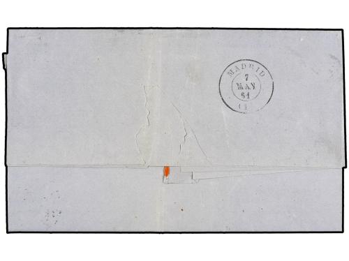 ✉ ESPAÑA. Ed. 52. 1861. POTES a MADRID. 4 cuartos amarillo, 