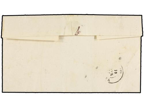 ✉ ESPAÑA. Ed. 52. 1861. BUÑOL a VALENCIA. 4 cuartos amarillo