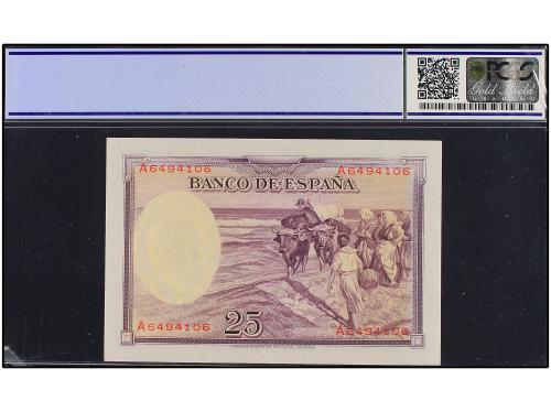 GUERRA CIVIL, ZONA REPUBLICANA. 25 Pesetas. 31 Agosto 1936. 