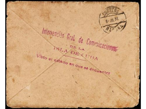 ✉ CUBA. 1897. GUANABO a RUBÍ (España). Sobre ilustrado a man