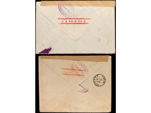 ✉ ESPAÑA GUERRA CIVIL. 1937. MURCIA a ARGELIA. Dos cartas ci