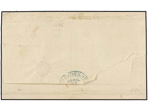 ✉ MEXICO. Sc. 61,62. 1871. VERACRUZ a MÉXICO. 25 cents. azul