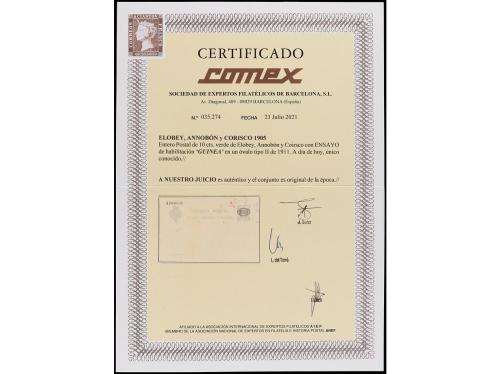 ✉ COLONIAS ESPAÑOLAS: GUINEA. Entero Postal de 10 cts. verde