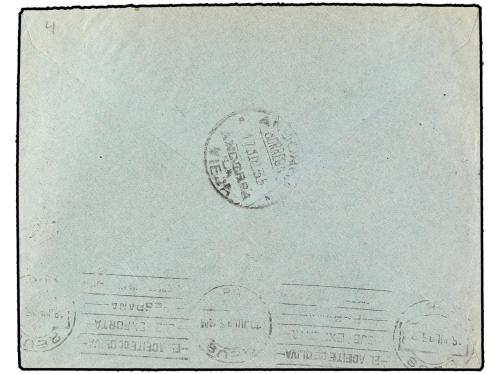 ✉ ANDORRA. Ed. 16d. 1935. LES ESCALDES a REUS. 5 cts. lila (