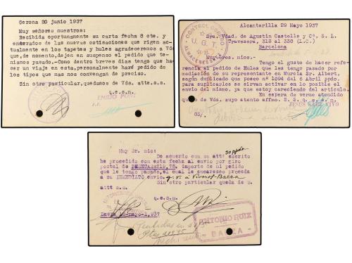 ✉ ESPAÑA GUERRA CIVIL. 1937. Siete tarjetas entero postales 