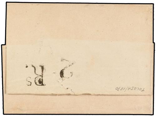 ✉ ESPAÑA. 1870. TOLOSA a BURGOS. Envuelta con la marca de Fr
