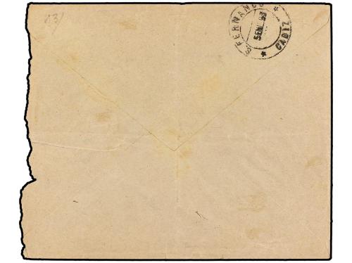 ✉ CUBA. 1893. LA HABANA a ESPAÑA. Sobre con membrete EJÉRCIT