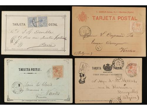 ✉ ESPAÑA. 1890-1900. Conjunto de 18 tarjetas postales emitid