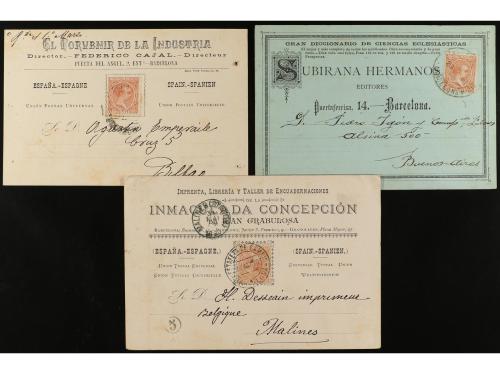 ✉ ESPAÑA. 1890-1900. Conjunto de 18 tarjetas postales emitid