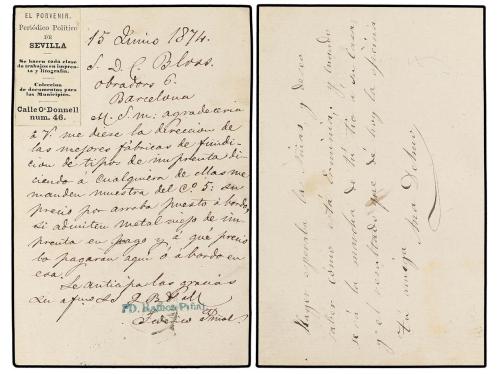 ✉ ESPAÑA. Ed. 2i y 2v. 5 cts. verde, tarjetas de ida y vuelt
