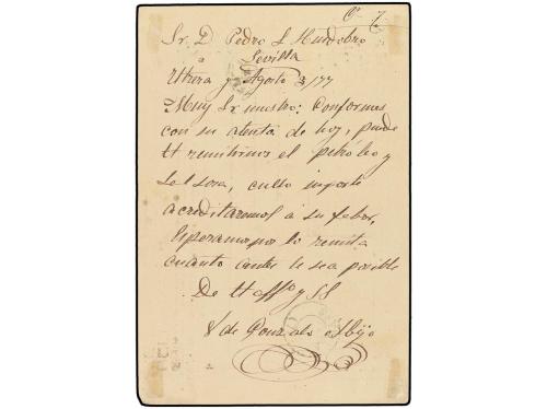✉ ESPAÑA. Ed. 8. 1877 (3 Agosto). UTRERA a SEVILLA. 5 cts. a