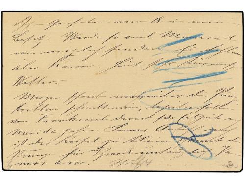 ✉ ESPAÑA. Ed. 9. 5 cts. azul, tipo II. Magnífico circulado a