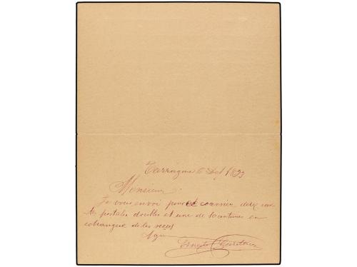 ✉ ESPAÑA. Ed. 24. 1893. TARRAGONA a ITALIA. Entero Postal do