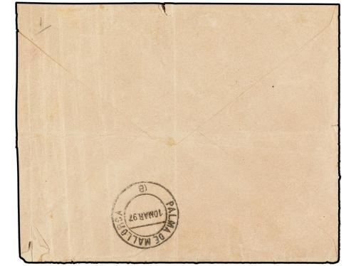✉ CUBA. 1897. SOBRE circulado a PALMA DE MALLORCA con membre