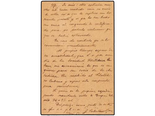 ✉ ESPAÑA. Ed. 43SN. 1904. BARCELONA a LA HABANA. 5 cts. verd