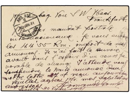 ✉ ESPAÑA. Ed. 61. 1931. SEVILLA a ALEMANIA. 15 cts. lila con