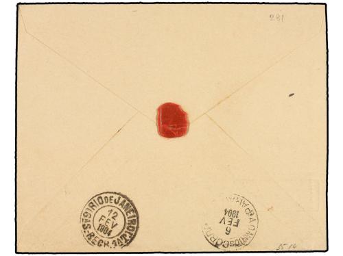 ✉ BRASIL. Sc. 155. 1904. LUCENA a VIENA. Entero Postal de 20